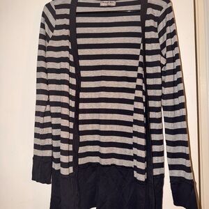 Michael Stars Charcoal and Light Gray Striped Top